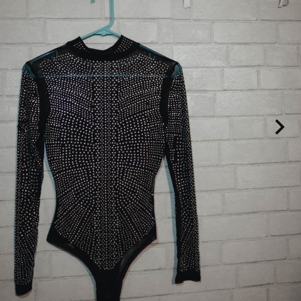 Long sleeve embellished body suit